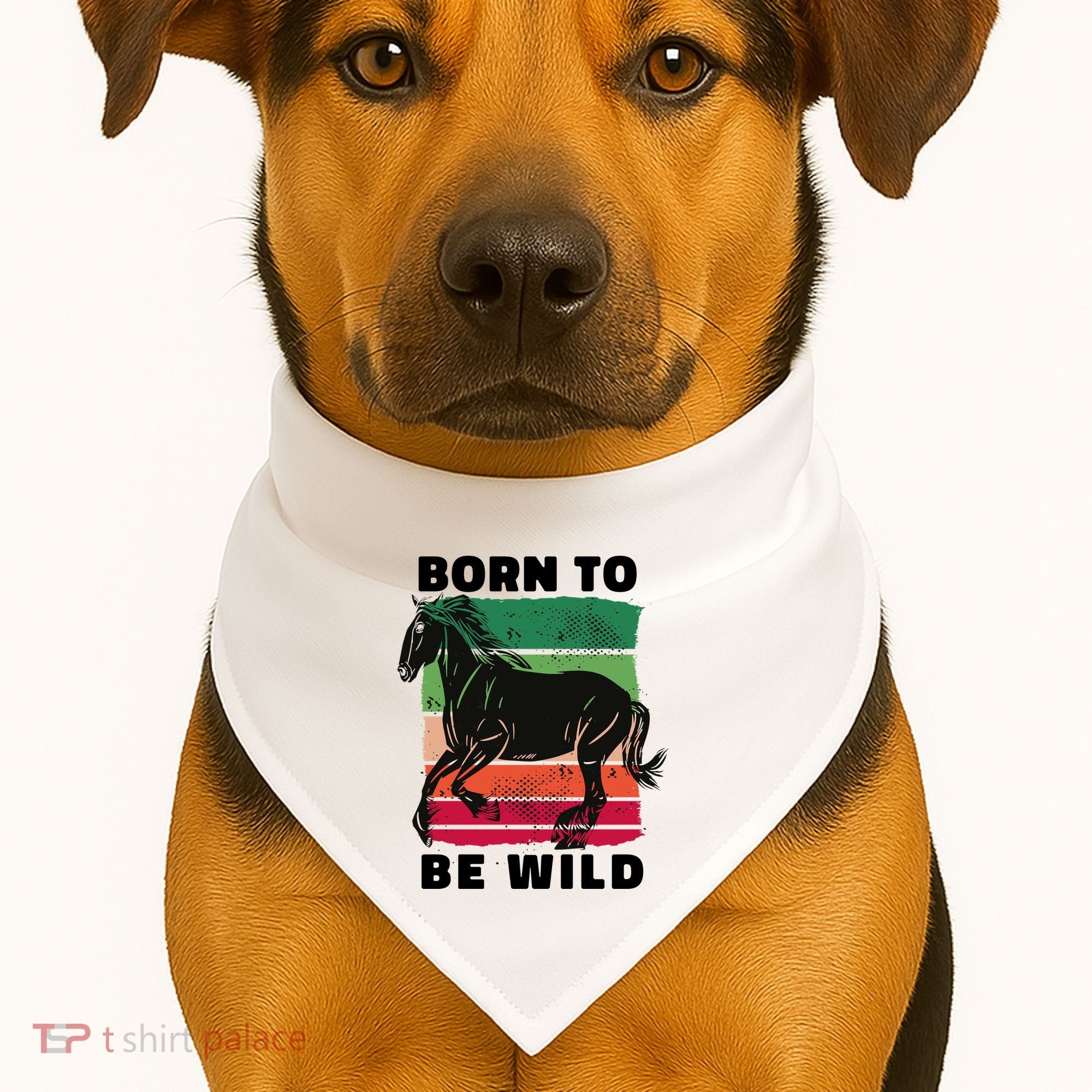 Born To Be Wild Horse USA-Made Doggie Bandana