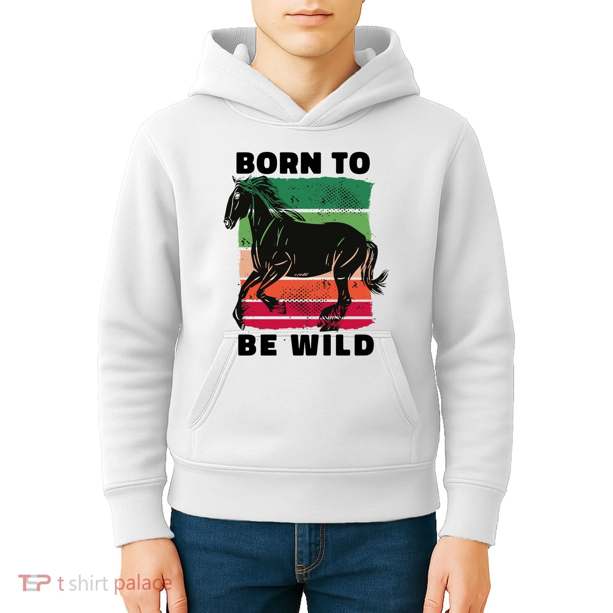 Born To Be Wild Horse Kids Hoodie