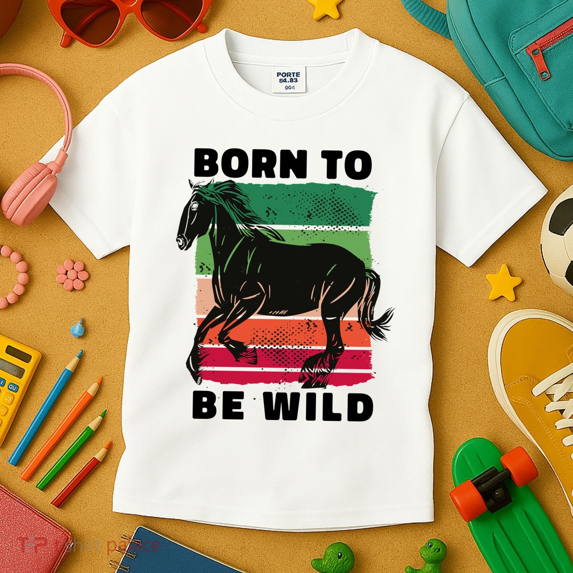 Born To Be Wild Horse Kids T-Shirt