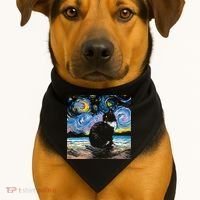 Black Tuxedo Cat Night 2 USA-Made Doggie Bandana thumb 1