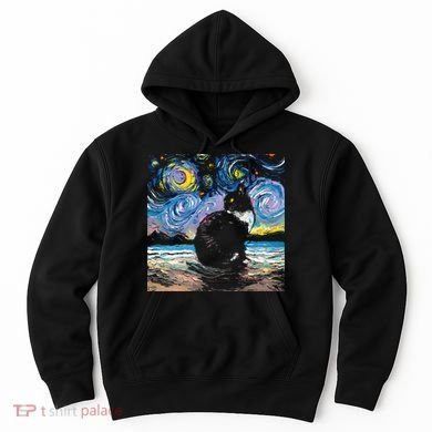 Black Tuxedo Cat Night 2 Hoodie