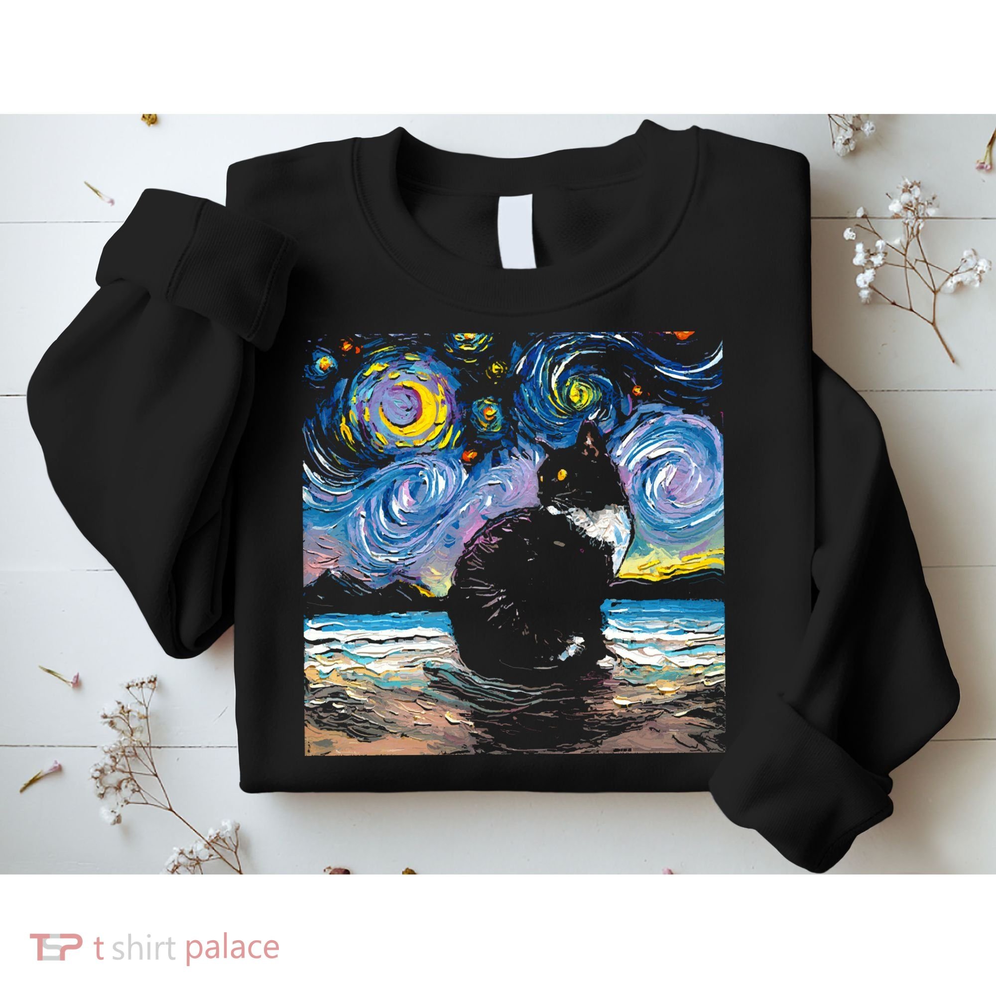 Black Tuxedo Cat Night 2 Sweatshirt