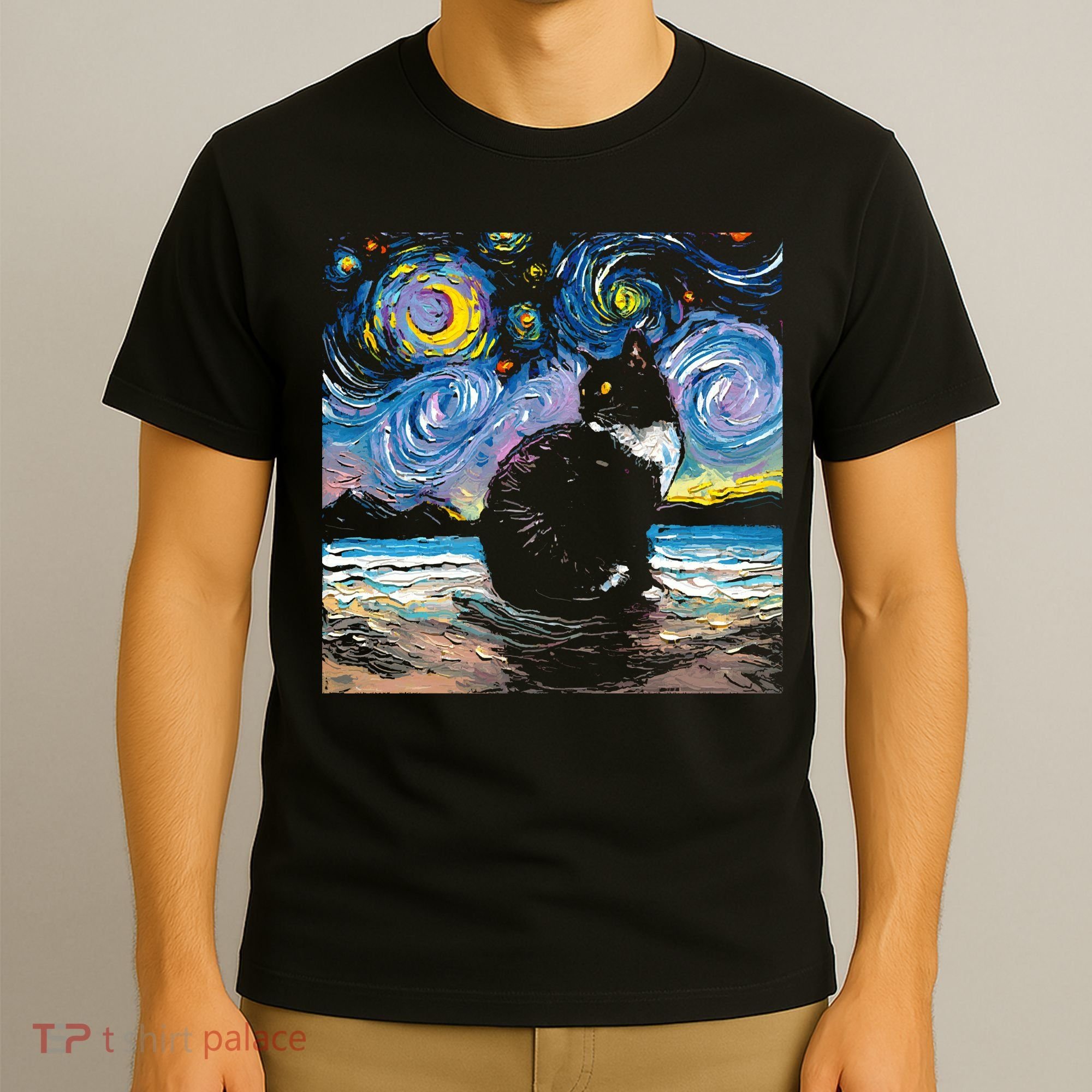 Black Tuxedo Cat Night 2 T-Shirt