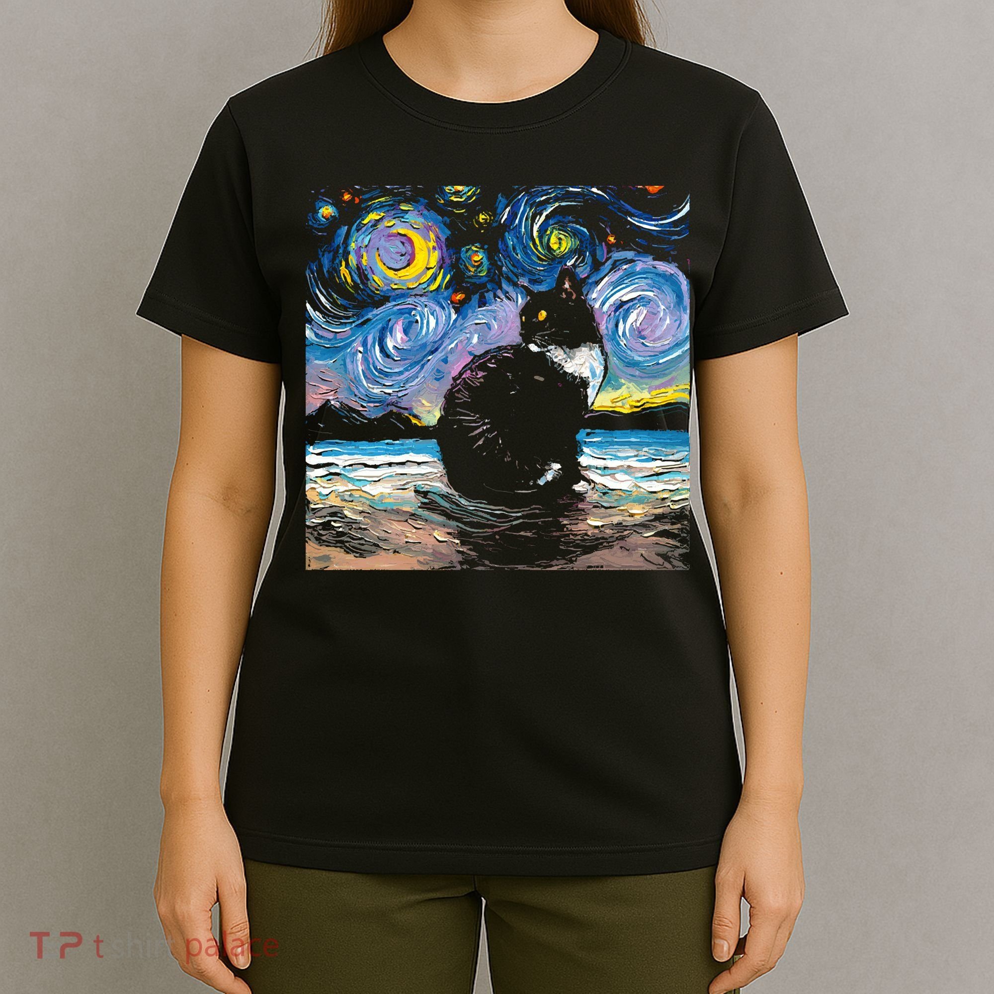 Black Tuxedo Cat Night 2 T-Shirt