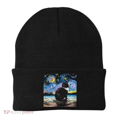 Black Tuxedo Cat Night 2 Beanie
