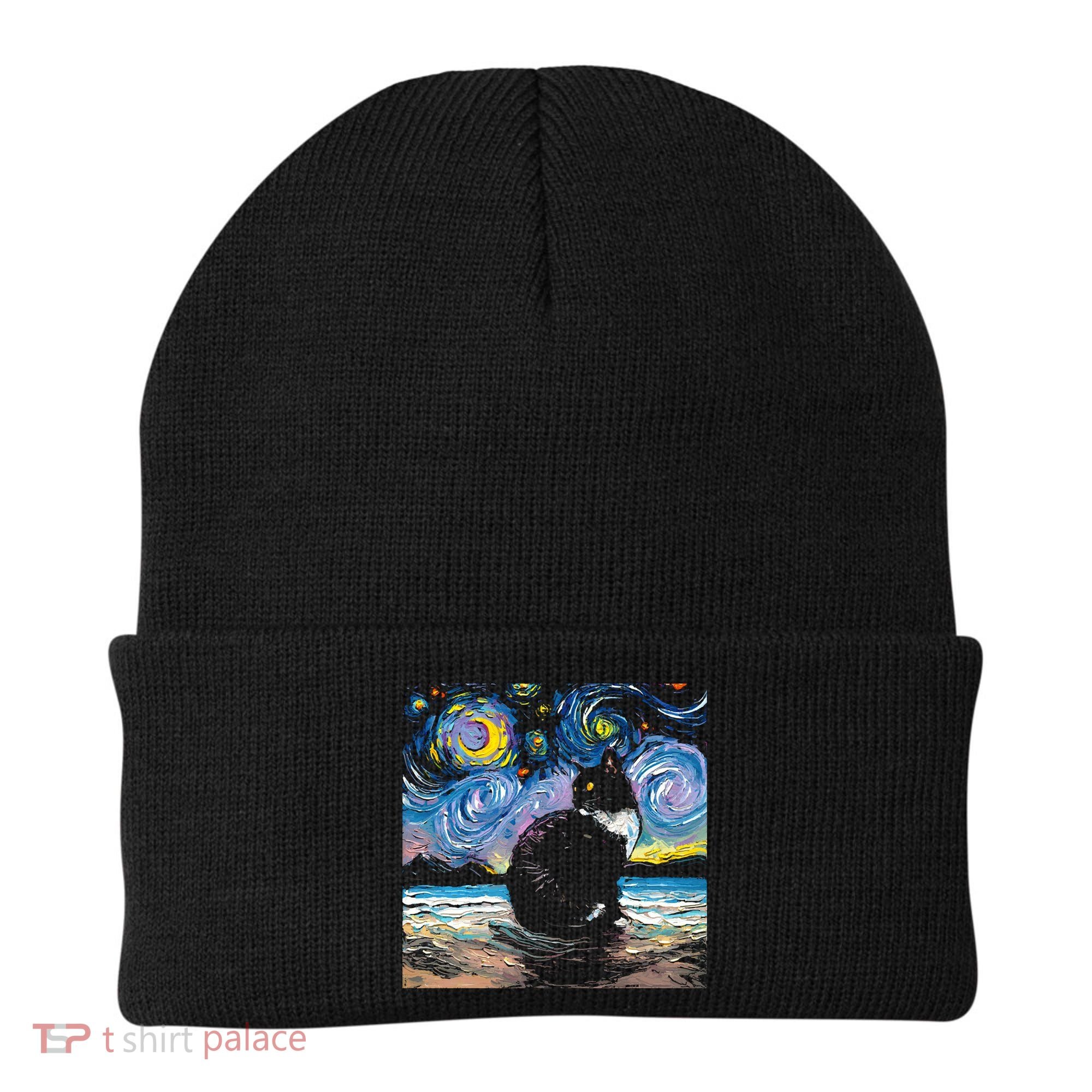 Black Tuxedo Cat Night 2 Beanie