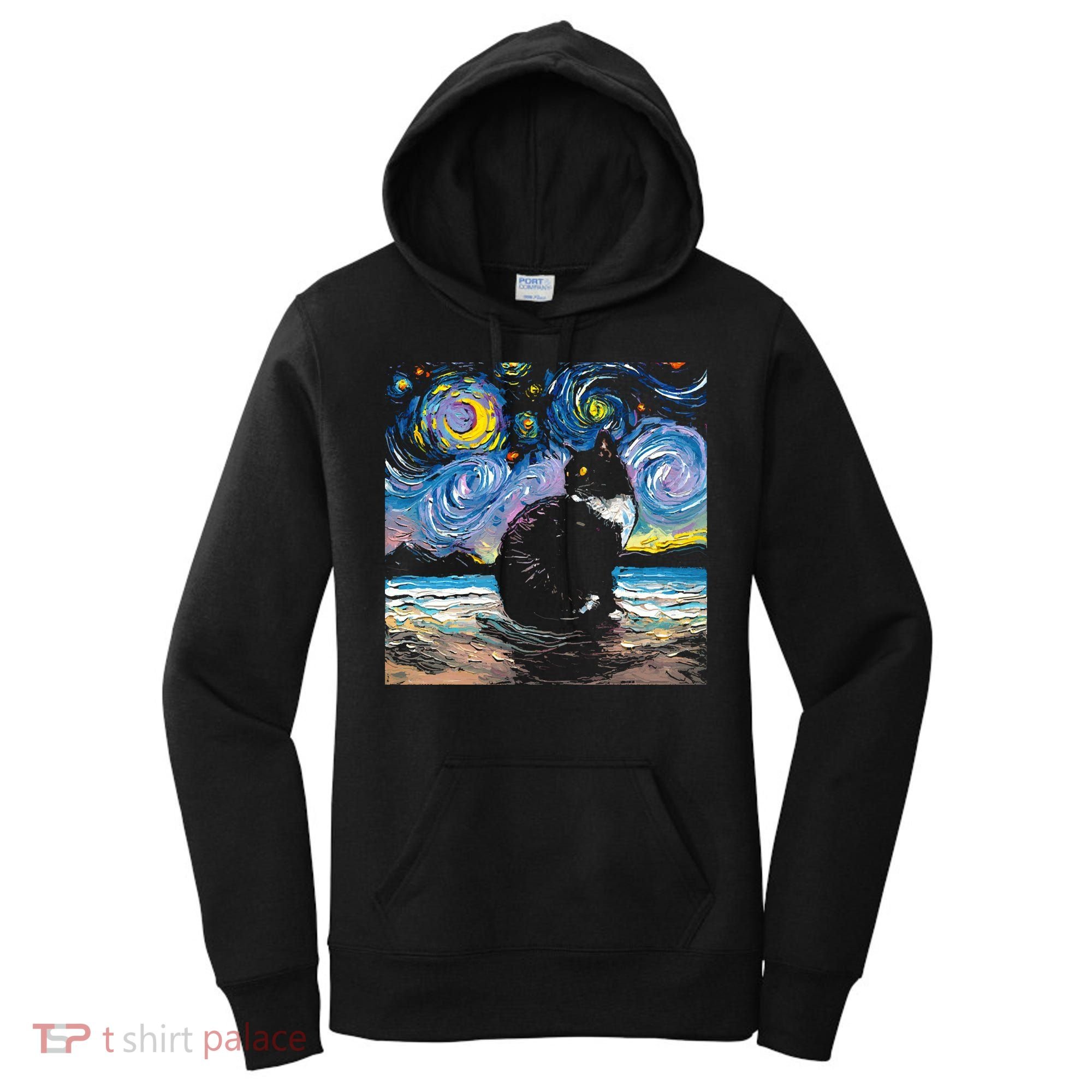 Black Tuxedo Cat Night 2 Women's Hoodie
