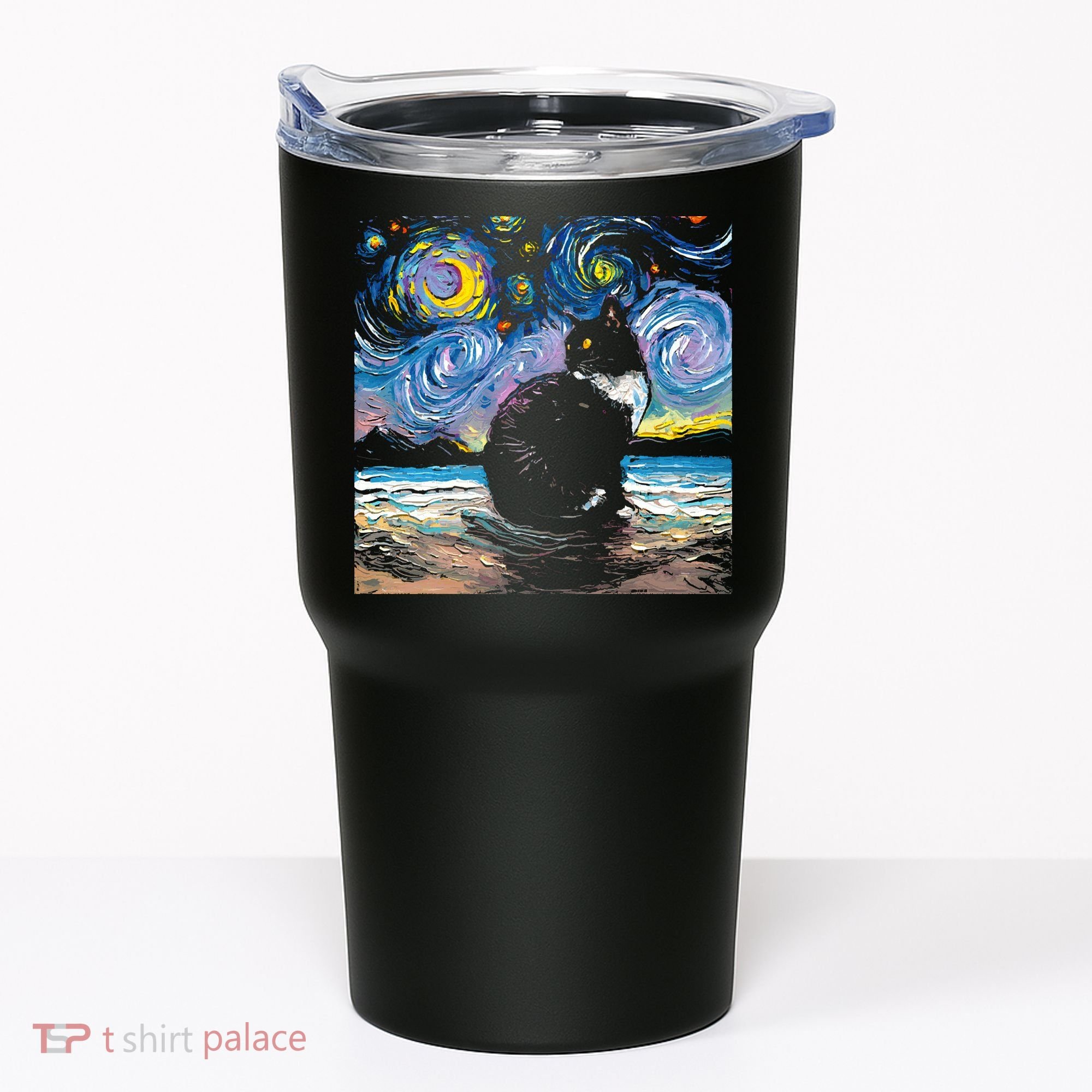 Black Tuxedo Cat Night 2 Tumbler