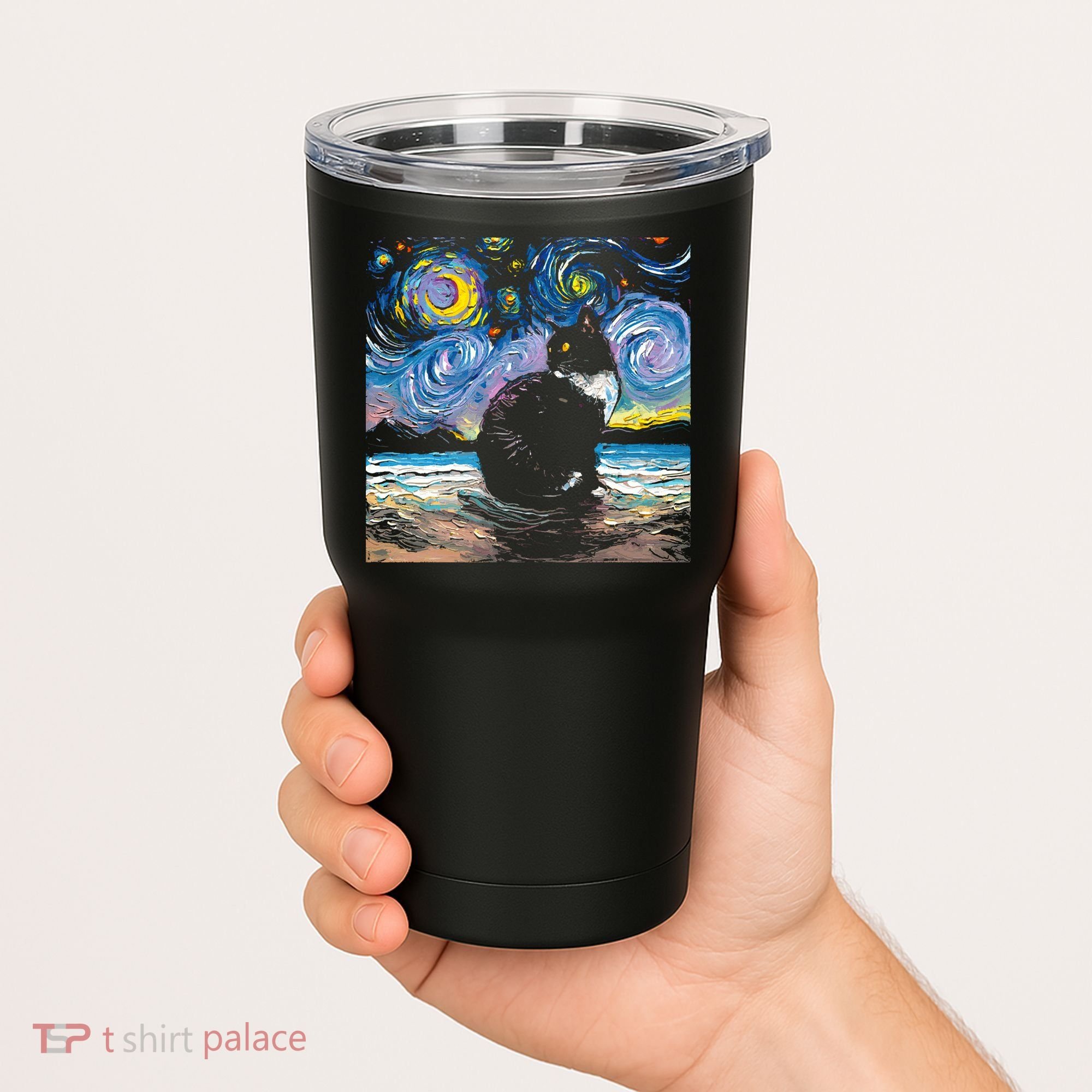 Black Tuxedo Cat Night 2 Tumbler