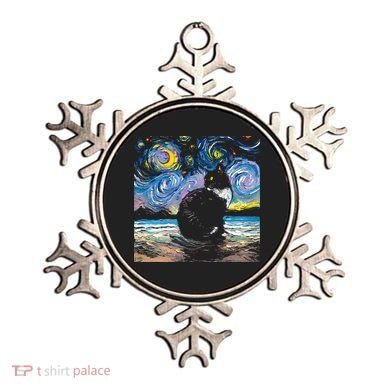 Black Tuxedo Cat Night 2 Ornament