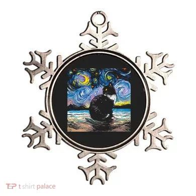 Black Tuxedo Cat Night 2 Ornament