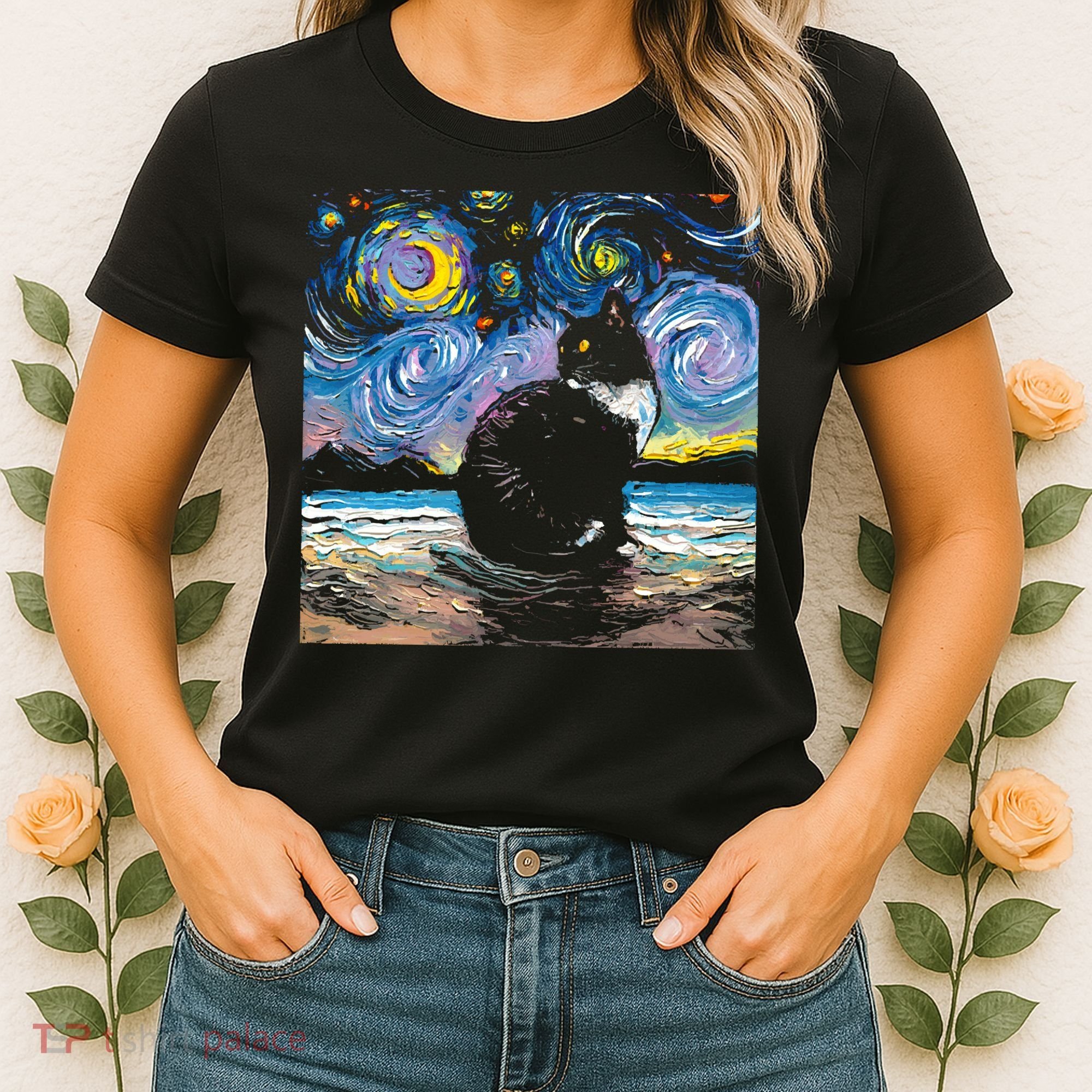 Black Tuxedo Cat Night 2 Women's T-Shirt