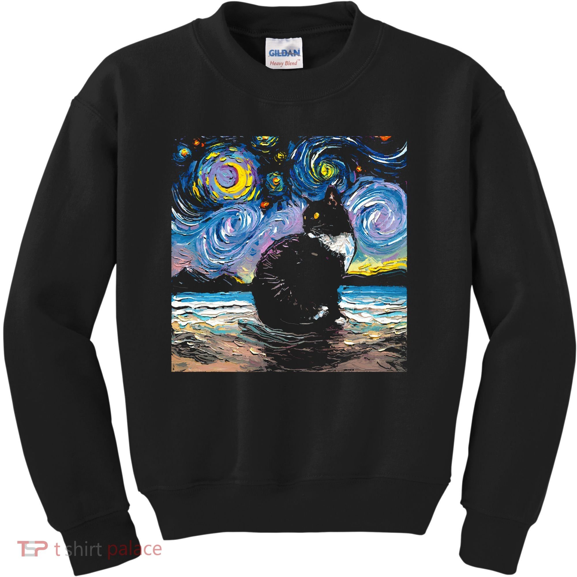 Black Tuxedo Cat Night 2 Kids Sweatshirt