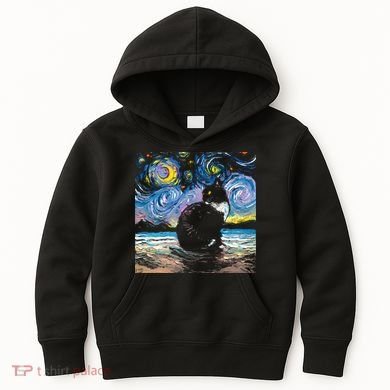 Black Tuxedo Cat Night 2 Kids Hoodie