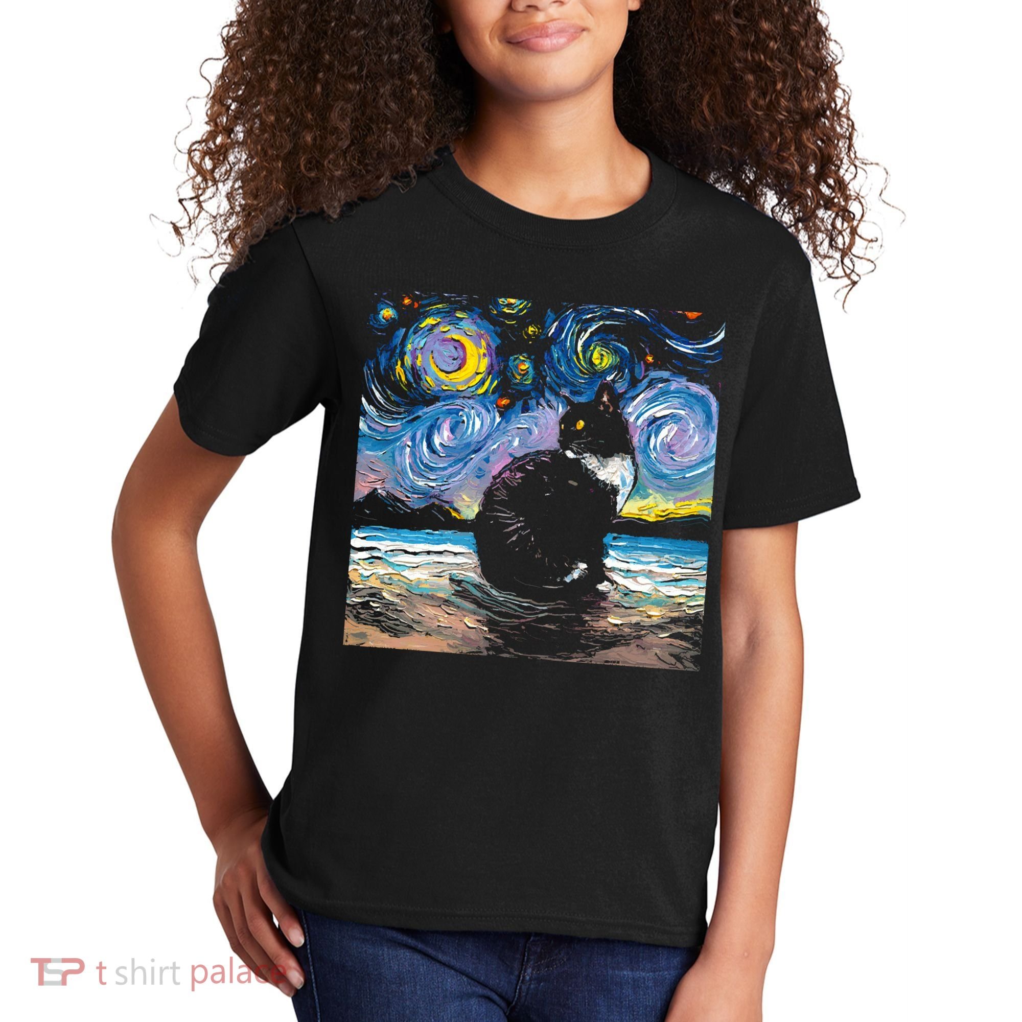 Black Tuxedo Cat Night 2 Kids T-Shirt