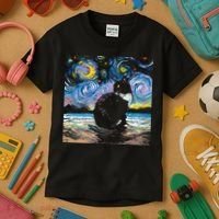 Black Tuxedo Cat Night 2 Kids T-Shirt thumb 3