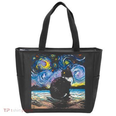 Black Tuxedo Cat Night 2 Tote Bag