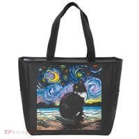 Black Tuxedo Cat Night 2 Tote Bag thumb 0