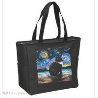 Black Tuxedo Cat Night 2 Tote Bag thumb 2