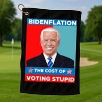Bidenflation The Cost Of Voting Stupid Funny Joe Biden Golf Towel thumb 1