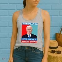 Bidenflation The Cost Of Voting Stupid Funny Joe Biden Women's Tank Top thumb 2