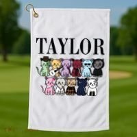 Birthday Taylor Cat Lover Golf Towel thumb 1
