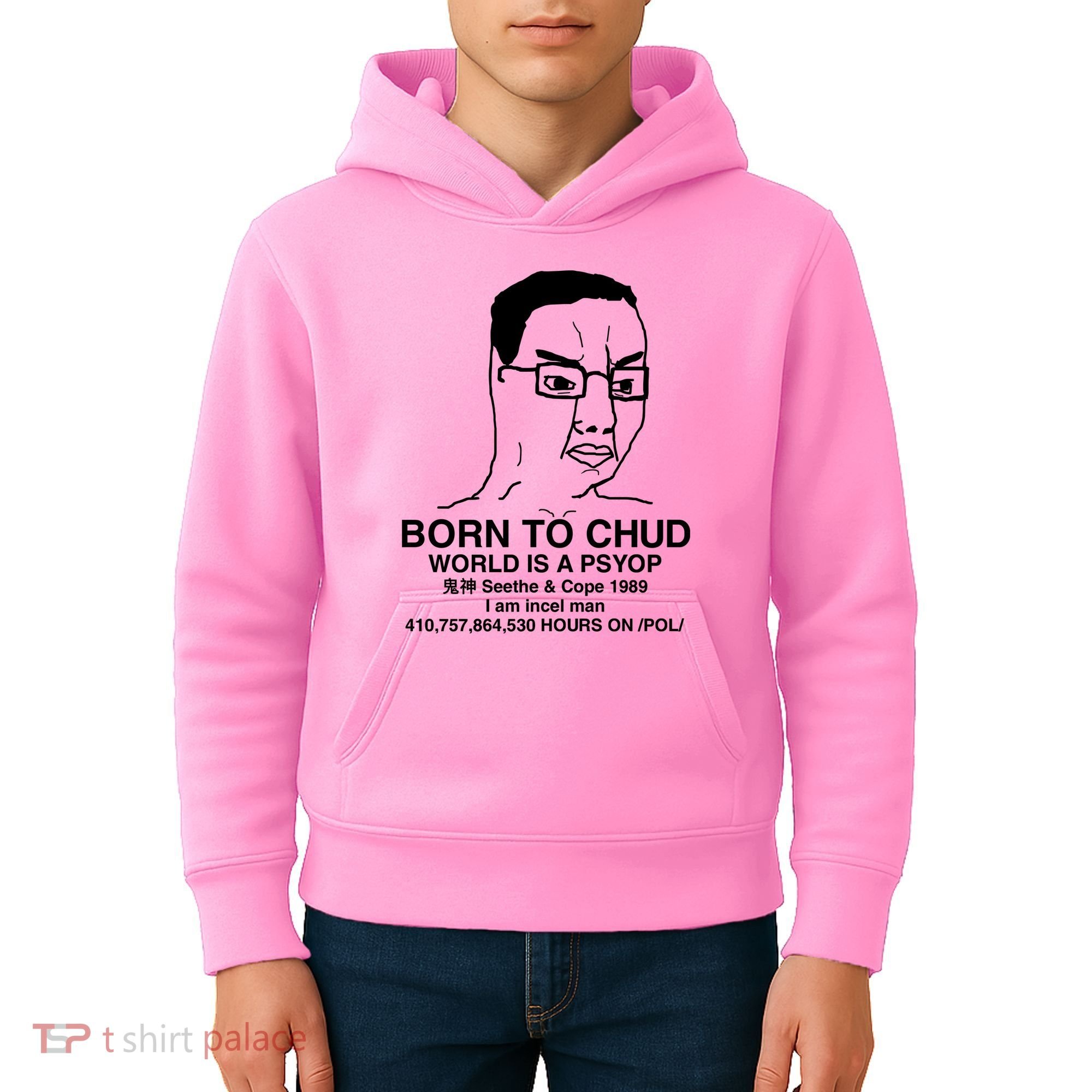 Born To Chud World Is A Psyop Seethe & Cope 1989 Kids Hoodie