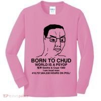 Born To Chud World Is A Psyop Seethe & Cope 1989 Kids Long Sleeve Shirt thumb 0