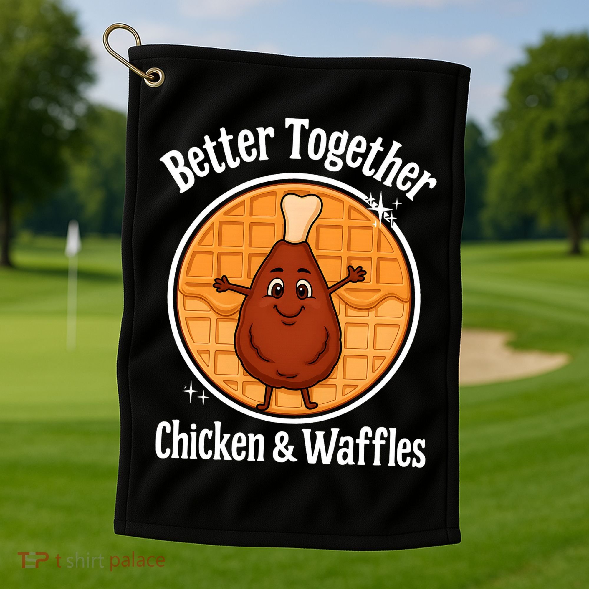 Better Together Chicken And Waffles Golf Towel