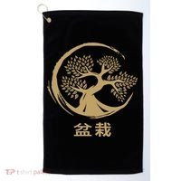 Bonsai Tree Circle Japanese Art Meditation Yoga Buddhist Gift Golf Towel thumb 0