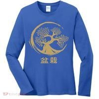 Bonsai Tree Circle Japanese Art Meditation Yoga Buddhist Gift Women's Long Sleeve Shirt thumb 0