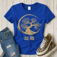 Bonsai Tree Circle Japanese Art Meditation Yoga Buddhist Gift Women's T-Shirt thumb 3