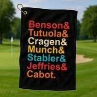 Benson& Tutuola& Cragen& Munch& Stabler& Jeffries& Cabot. Golf Towel thumb 1