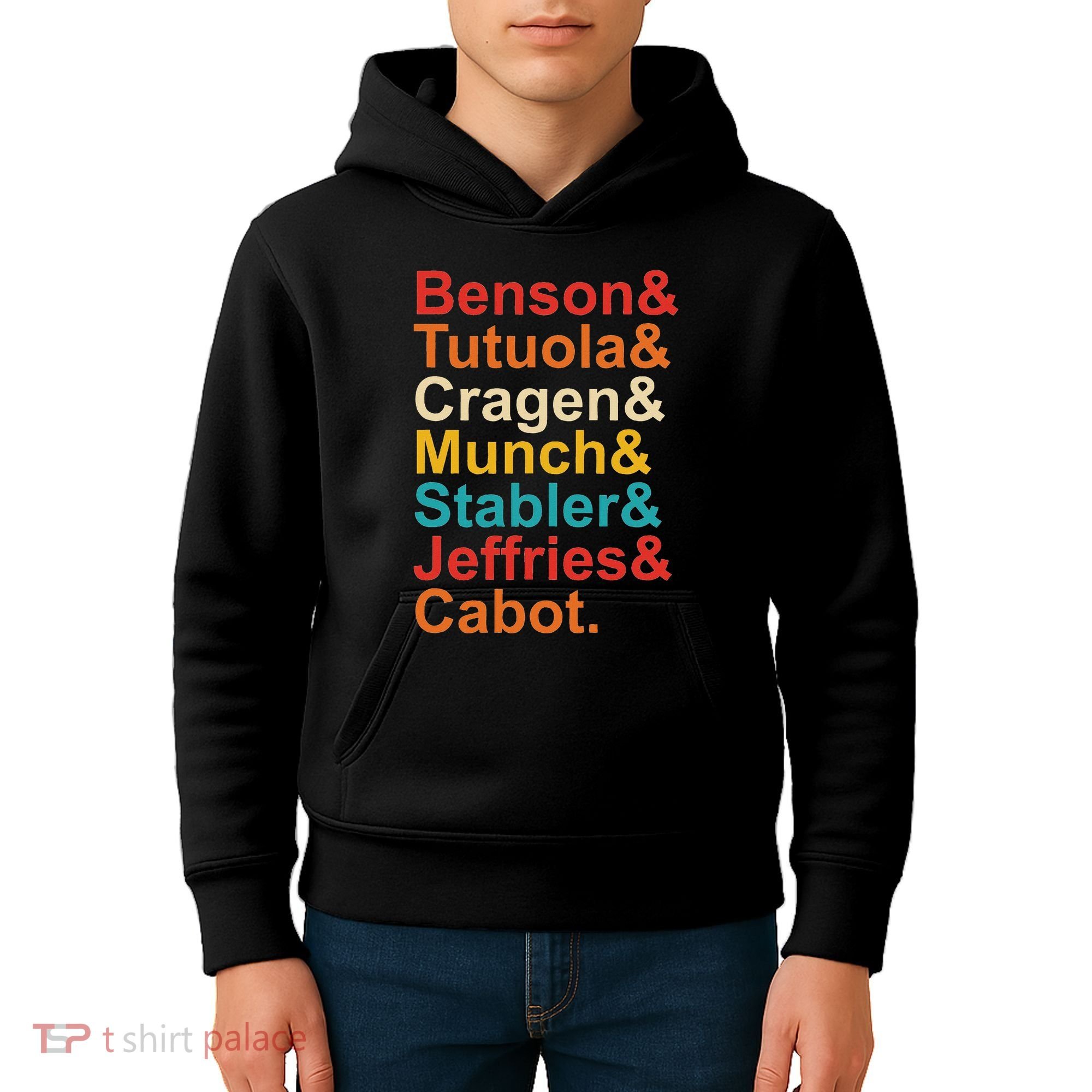 Benson& Tutuola& Cragen& Munch& Stabler& Jeffries& Cabot. Kids Hoodie