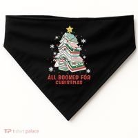 Book Tree Christmas Reading All Booked For Christmas  USA-Made Doggie Bandana thumb 0