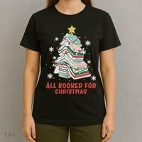 Book Tree Christmas Reading All Booked For Christmas  T-Shirt thumb 4