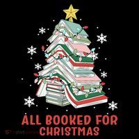 Book Tree Christmas Reading All Booked For Christmas  Women's Hoodie thumb 2