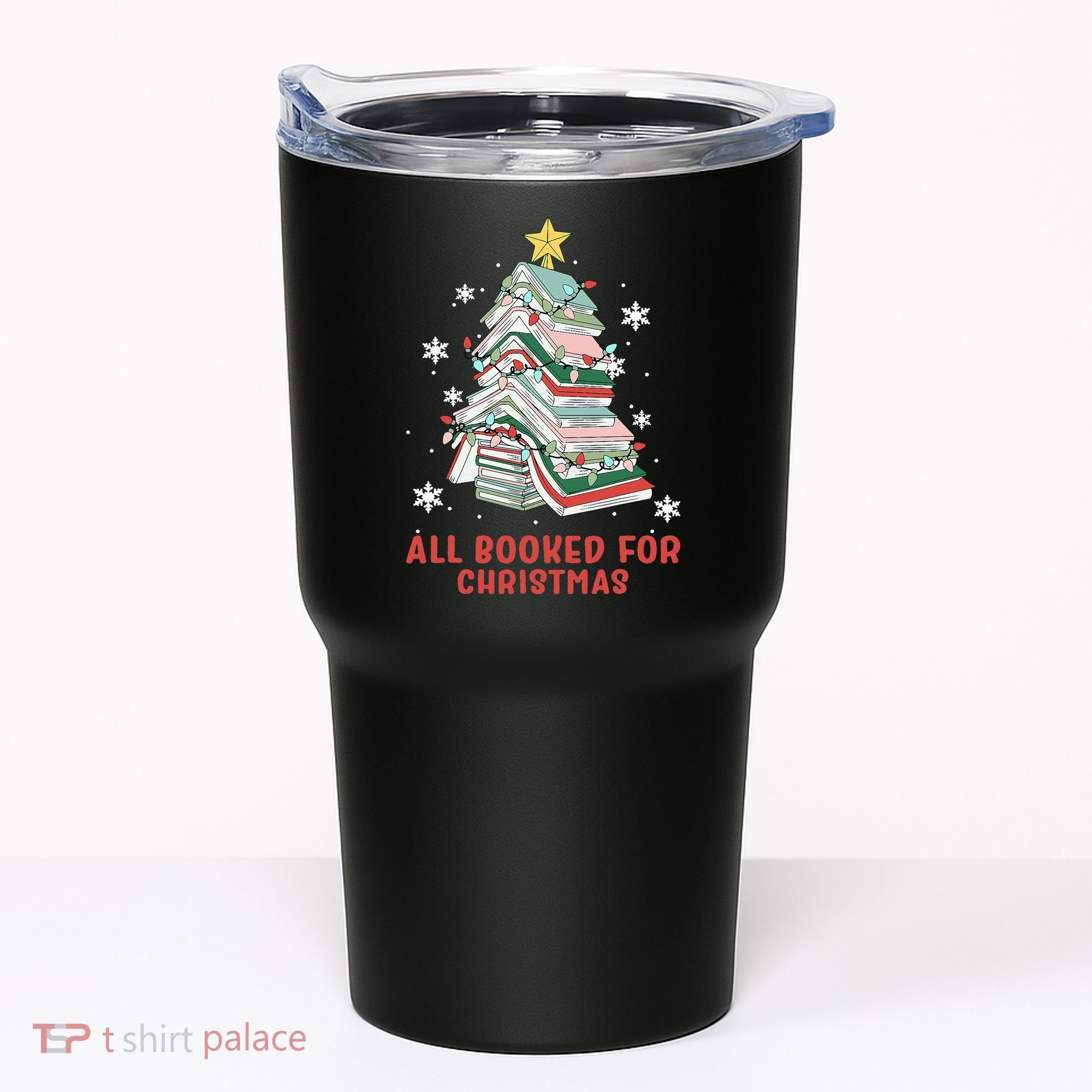 Book Tree Christmas Reading All Booked For Christmas  Tumbler