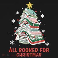 Book Tree Christmas Reading All Booked For Christmas  Women's Tank Top thumb 5