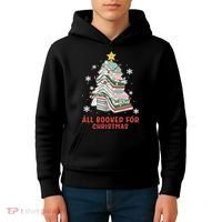 Book Tree Christmas Reading All Booked For Christmas  Kids Hoodie thumb 4