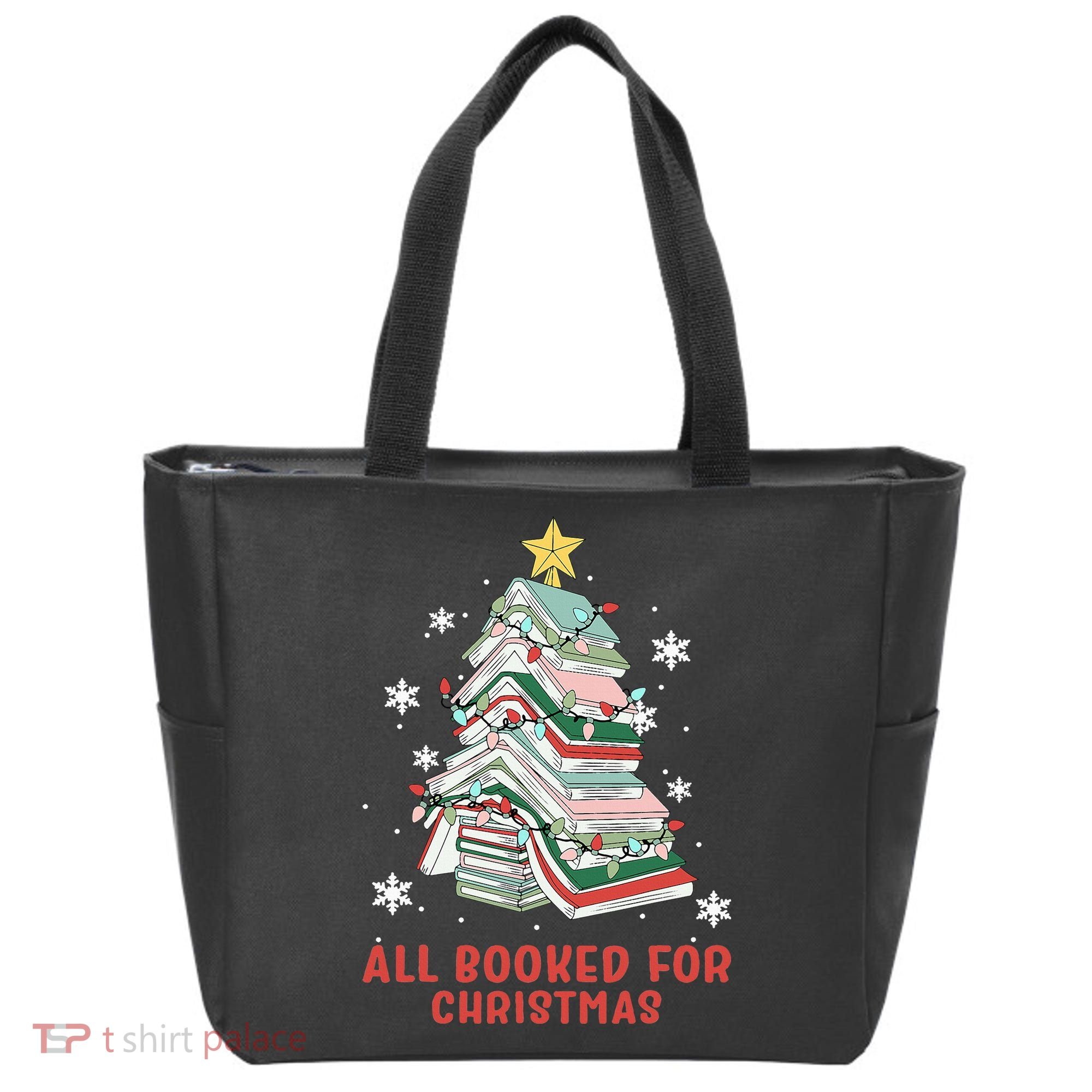 Book Tree Christmas Reading All Booked For Christmas  Tote Bag