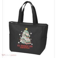 Book Tree Christmas Reading All Booked For Christmas  Tote Bag thumb 3