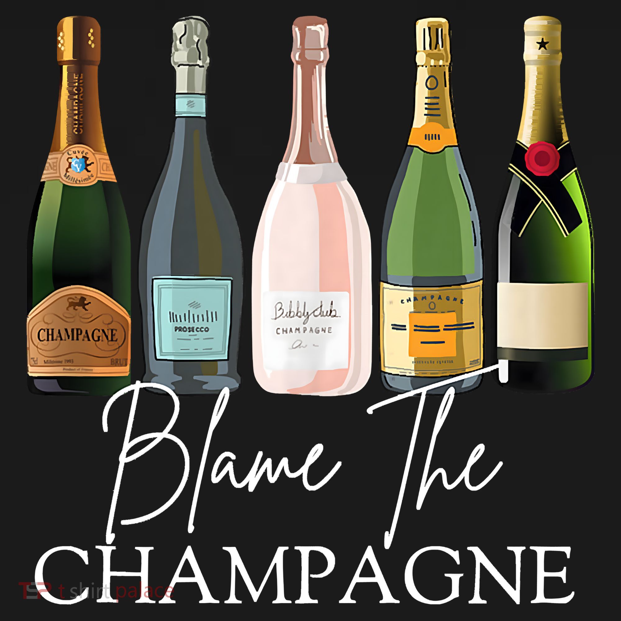 Blame The Champagne, Champagne Bottles Day Drinking Mimosa Women's Tank Top