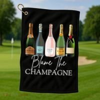 Blame The Champagne, Champagne Bottles Day Drinking Mimosa Golf Towel thumb 1