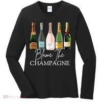 Blame The Champagne, Champagne Bottles Day Drinking Mimosa Women's Long Sleeve Shirt thumb 0