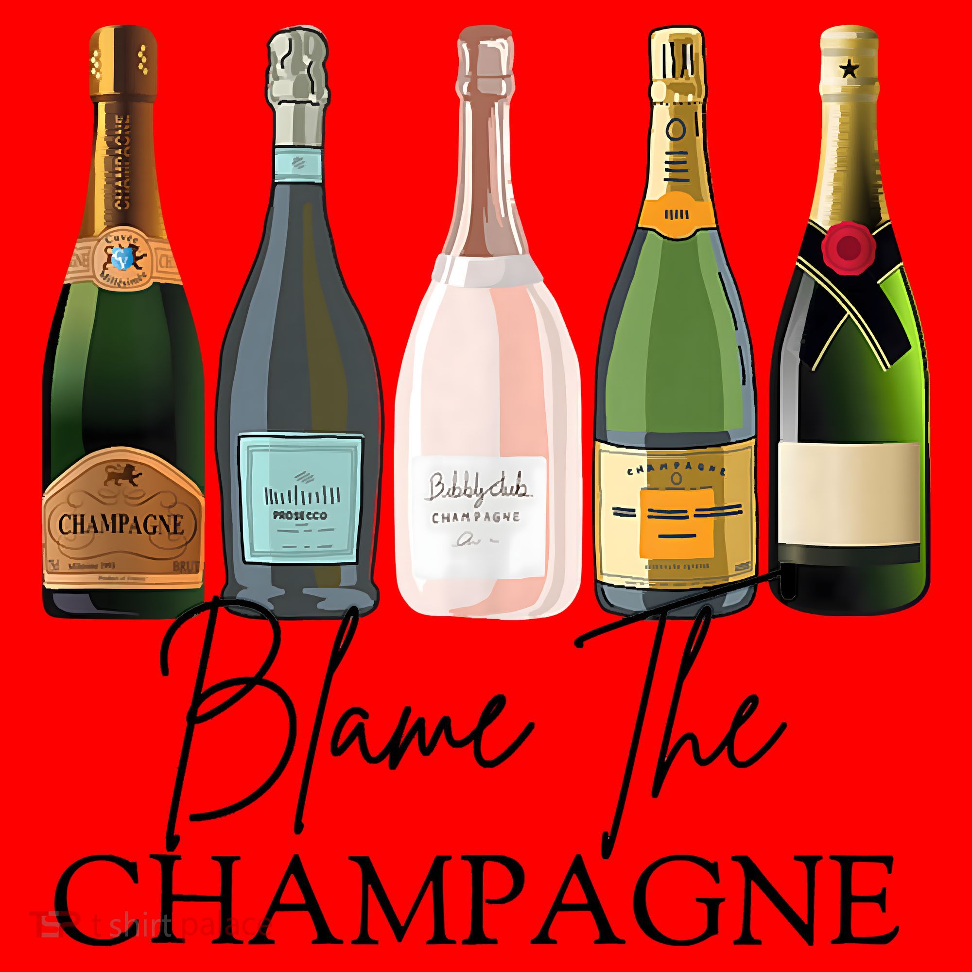 Blame The Champagne, Champagne Bottles Day Drinking Mimosa Santa Hat