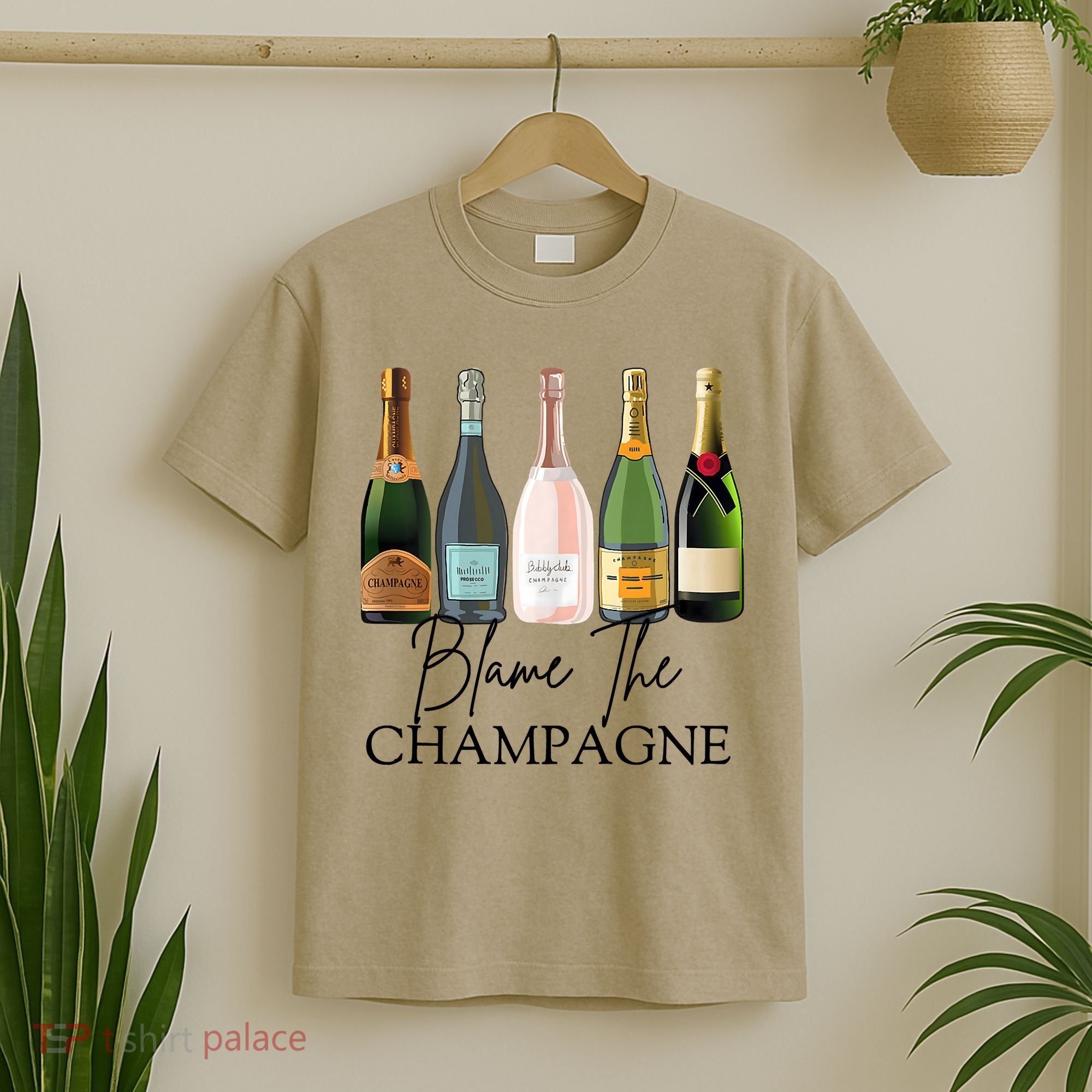 Blame The Champagne, Champagne Bottles Day Drinking Mimosa T-Shirt