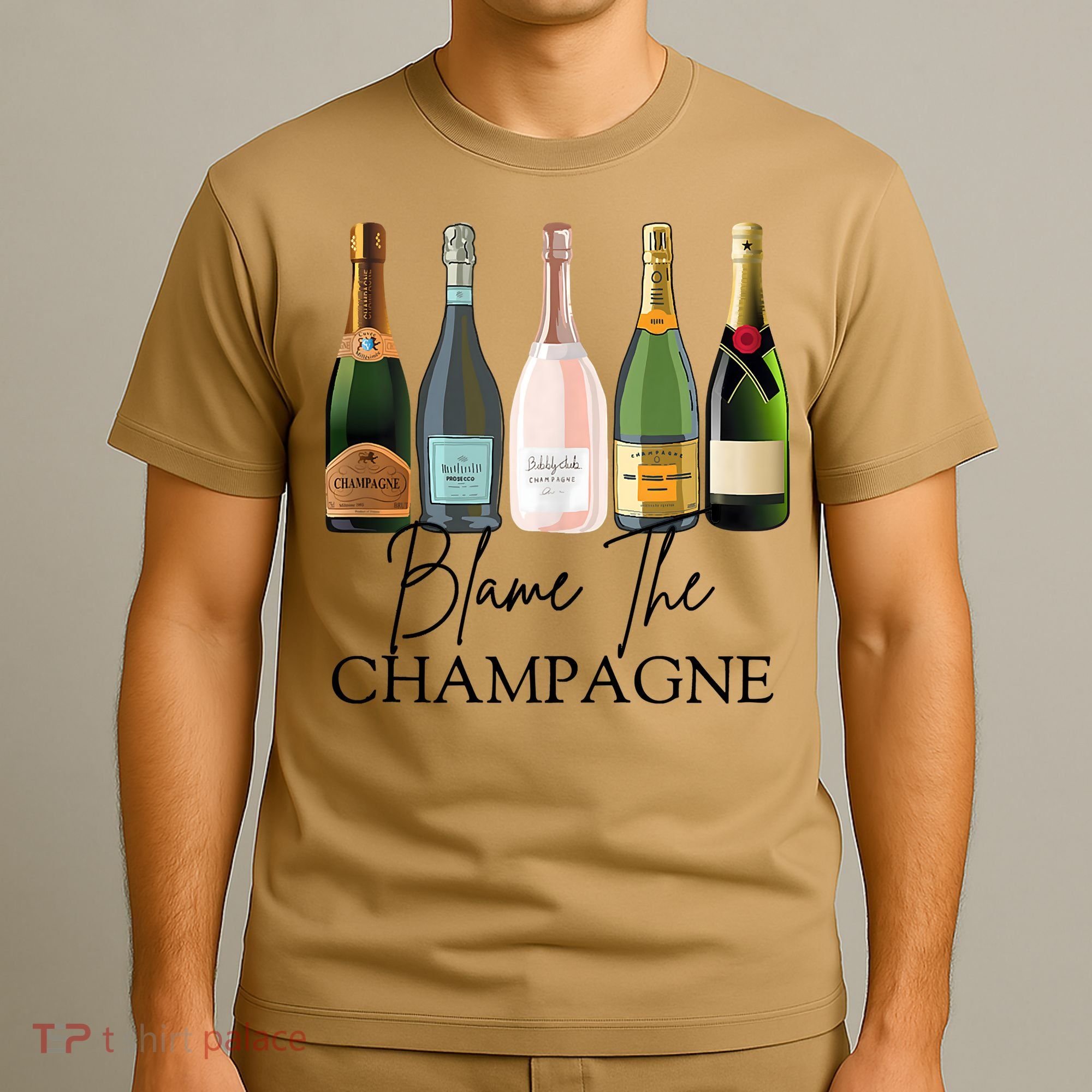 Blame The Champagne, Champagne Bottles Day Drinking Mimosa T-Shirt