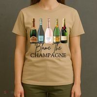 Blame The Champagne, Champagne Bottles Day Drinking Mimosa T-Shirt thumb 4