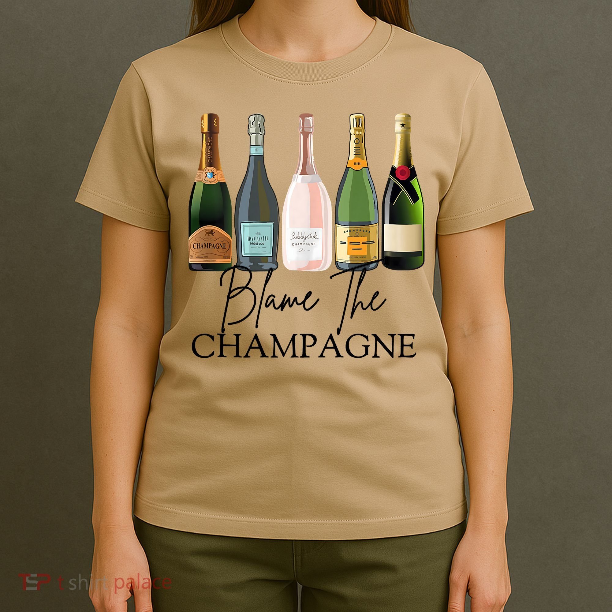 Blame The Champagne, Champagne Bottles Day Drinking Mimosa T-Shirt